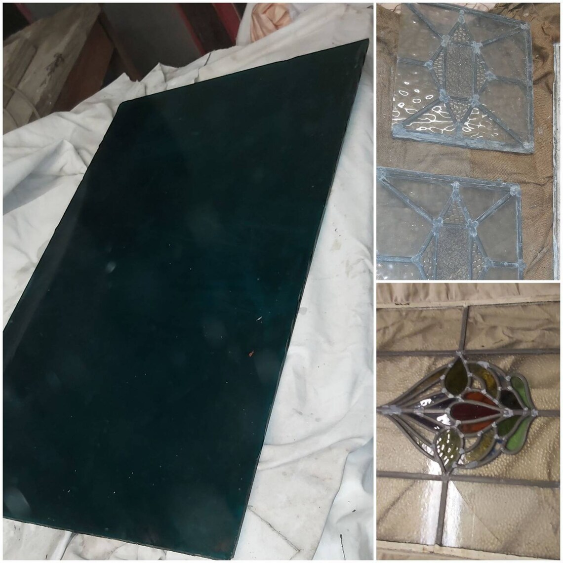39 pieces of stained leaded glass sheets Etsy