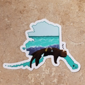 Kushtaka 4&quot; x 2.81&quot; Vinyl Sea Otter Sticker