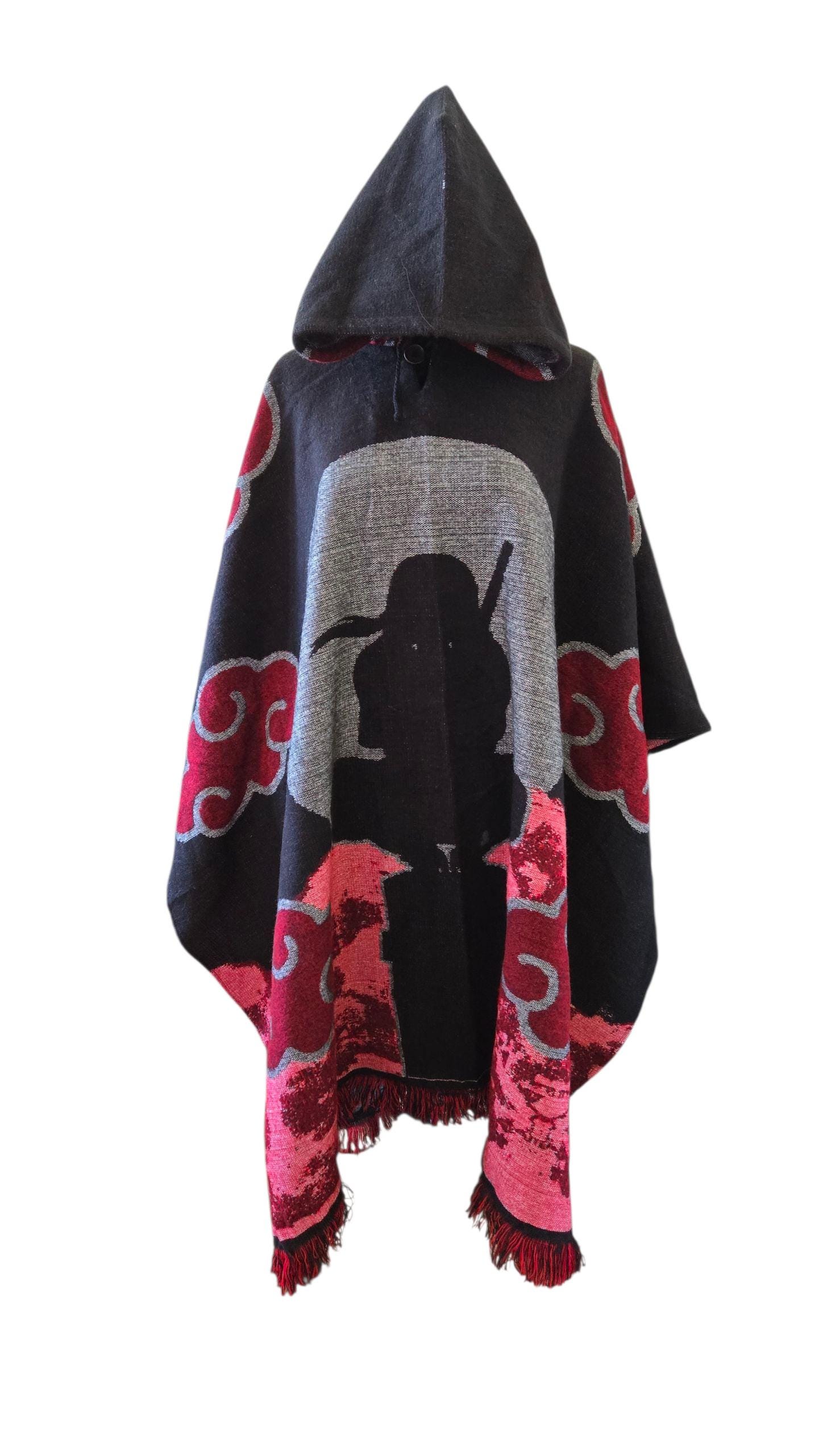 Handmade Naruto Hooded Poncho: Akatsuki Cloud Anime Design