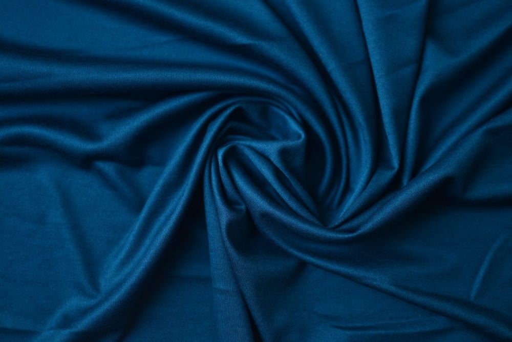 Deep Teal Cotton Jersey Blue Cotton By The Yard Soft Jersey Etsy