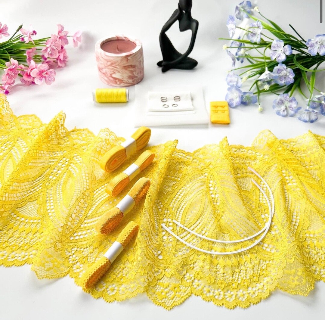 Yellow Lingerie Kit Yellow Bra Kit Lingerie Set Bra Making Lingerie