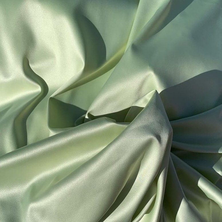 Light Green Satin Fabric Satin Lingerie Fabric Polyester Satin Etsy