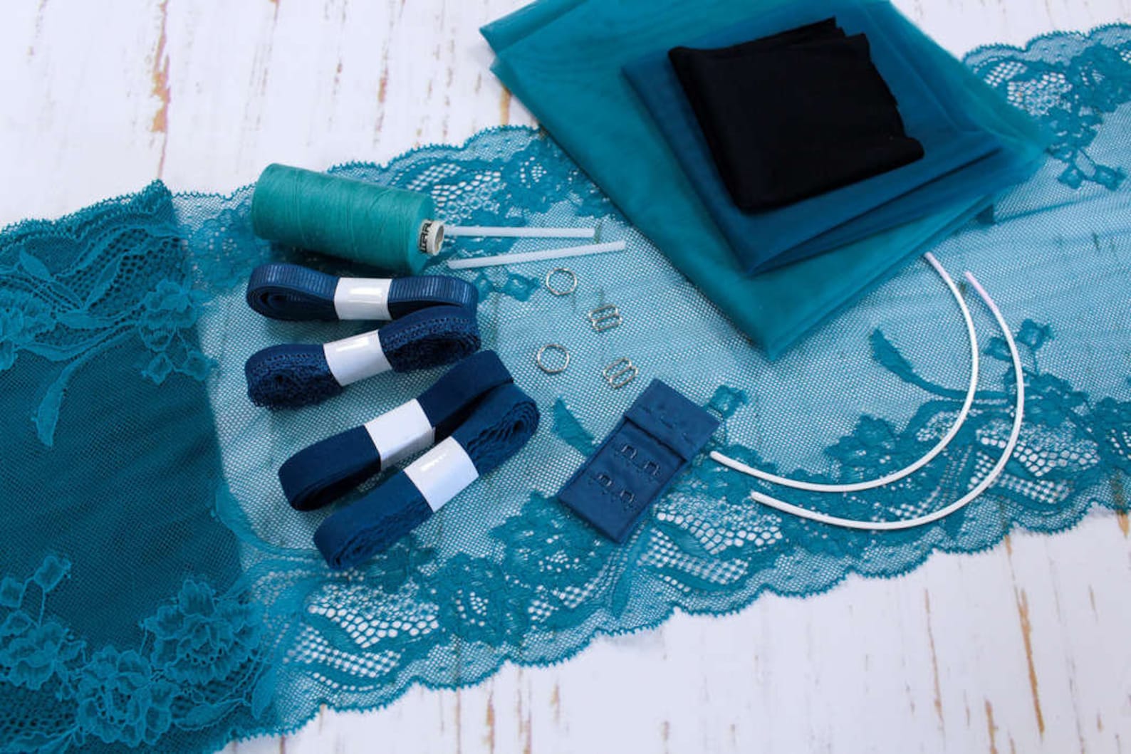 Teal Lingerie Kit Turquoise Lingerie Making Set Teal Bra | Etsy