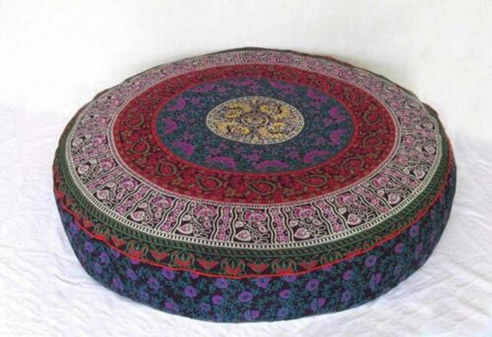Indian Handmade Mandala Large Floor Pillow Case Footstool Etsy