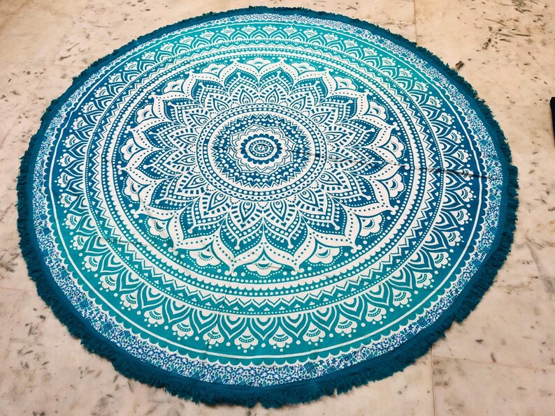 100 Cotton Beach Towels Mats Wall Hanging Indian Round Etsy