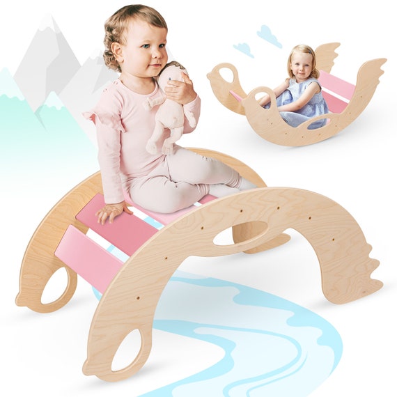 Nobsi Montessori Toy Jouet à bascule, Planche déquilibre, Jouet éducatif, Jouets  pour tout-petits, Jouet à bascule, Balançoire pour enfants, Jouets  écologiques ROSE NATUREL -  France