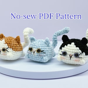 No-Sew 3-in-1 Cat Loaf Crochet Pattern: Kitty Bun Amigurumi Bundle