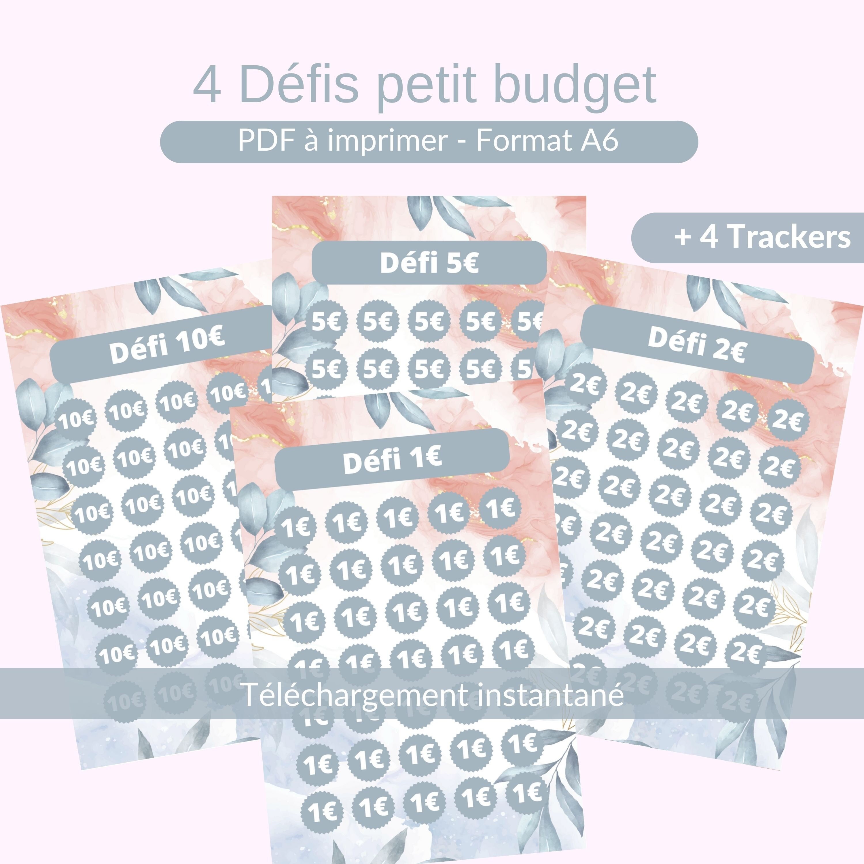 Défis budget à imprimer challenges petit budget pour Etsy France
