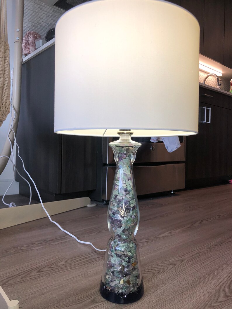 Custom Clase Azul Tequila Lamp With Fluorite Stones Etsy