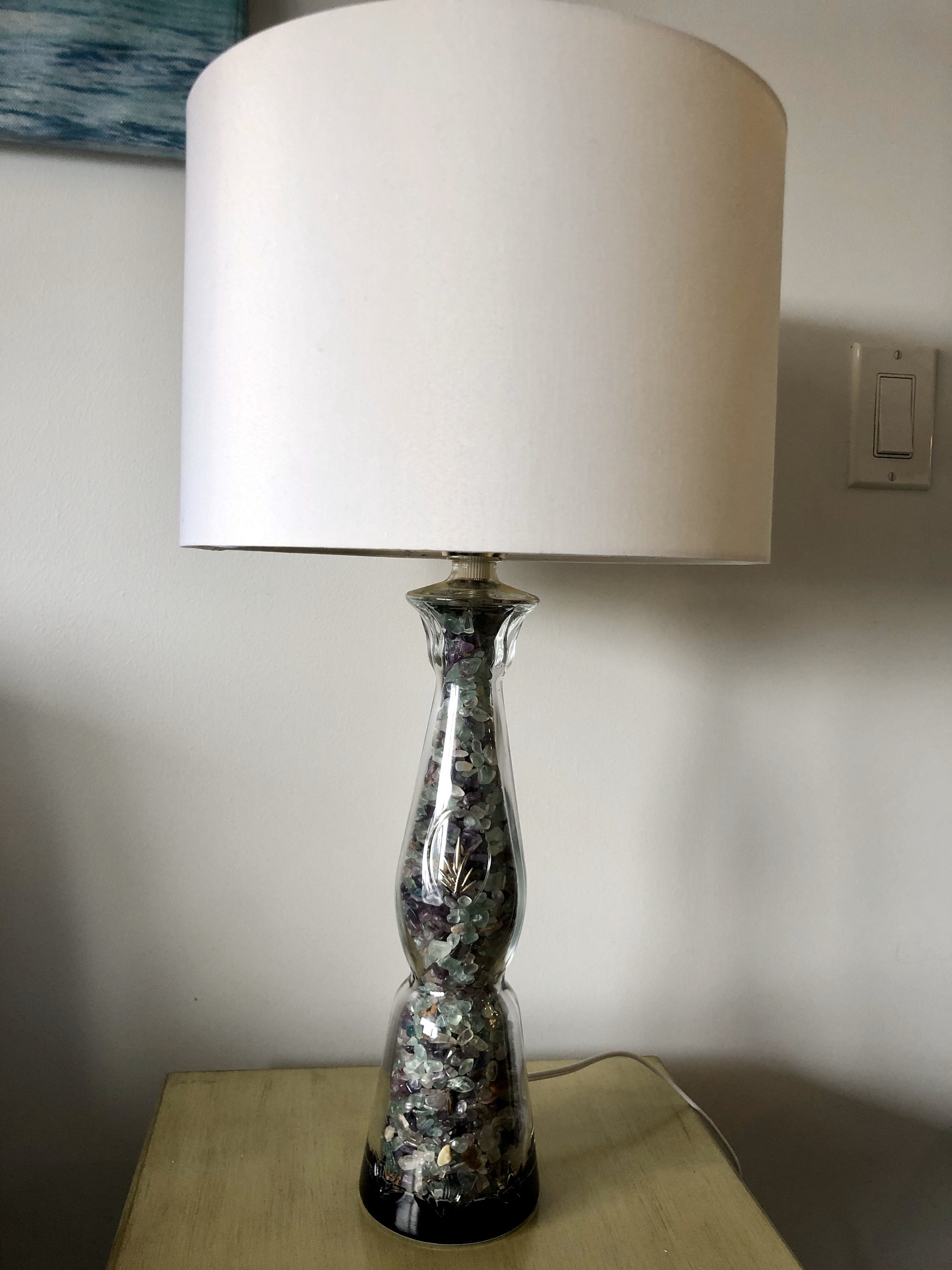Custom Clase Azul Tequila Lamp With Fluorite Stones Etsy