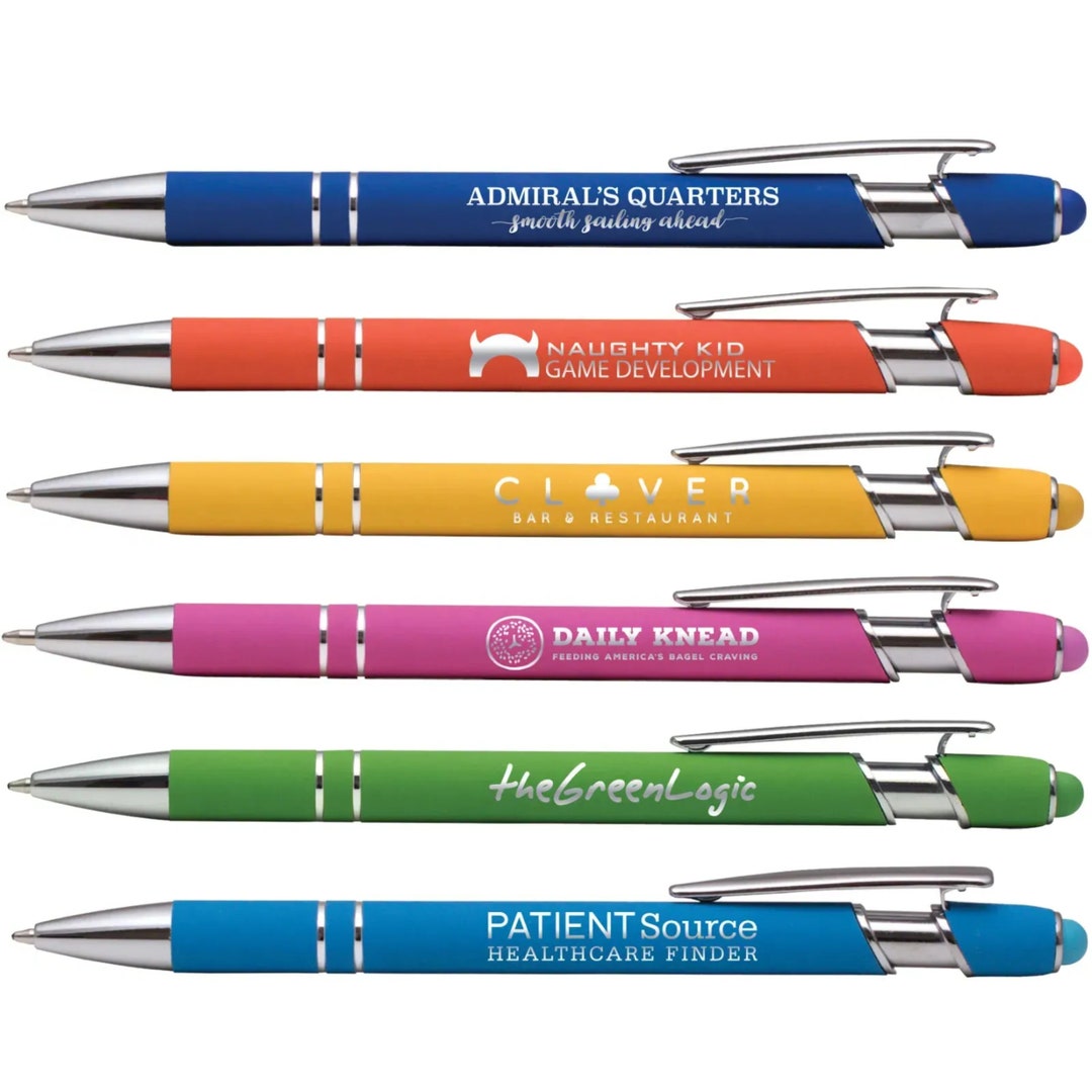 Personalized Laser Engraved Metal Pen: Rubber Finish, Custom Logo - Etsy