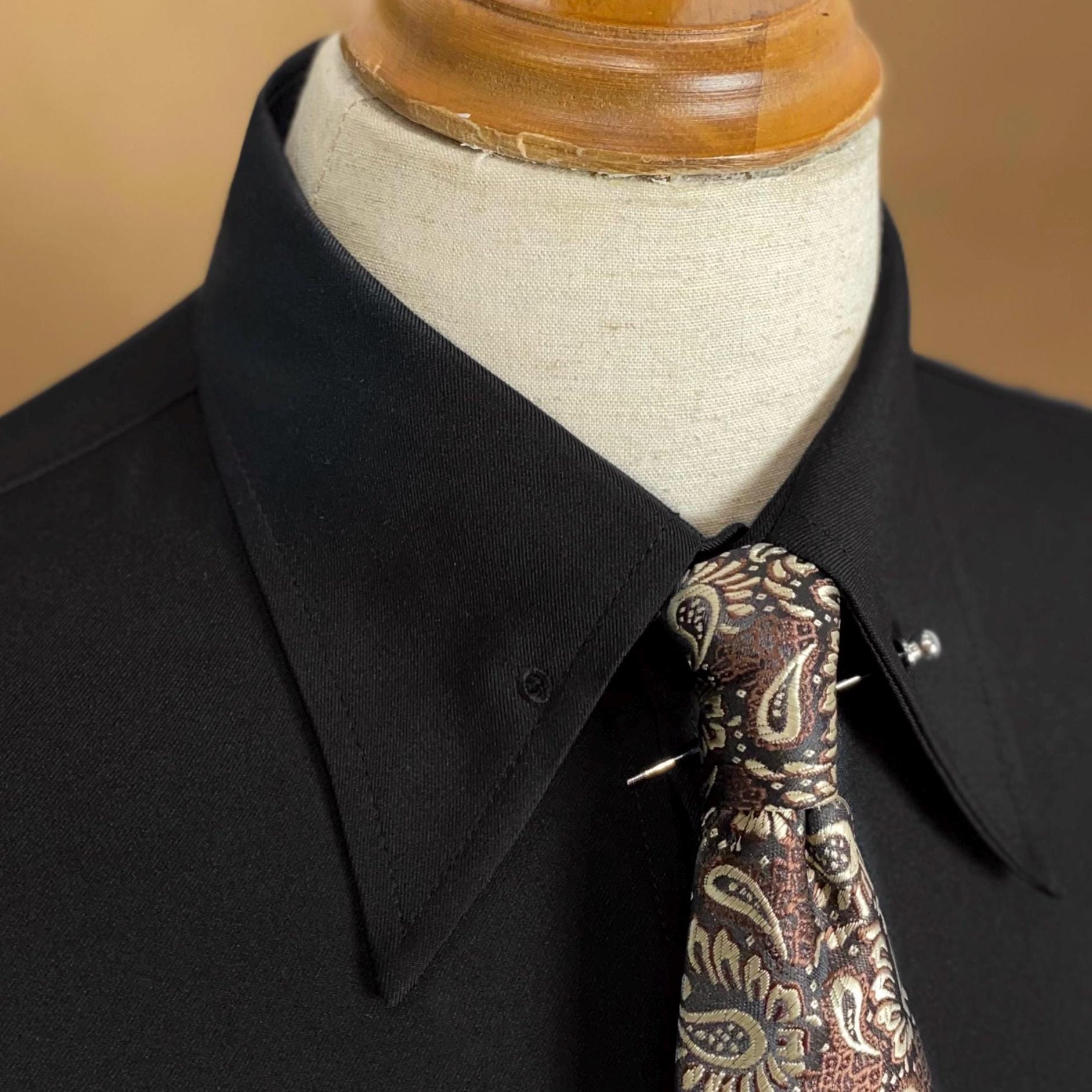 dress shirt with collar pin holes White Dress Shirt With Holes to Use Collar-pin | Classic Wide Collar Vintage Collar-bar Included Non-wrinkles Fabric Frenchcuff