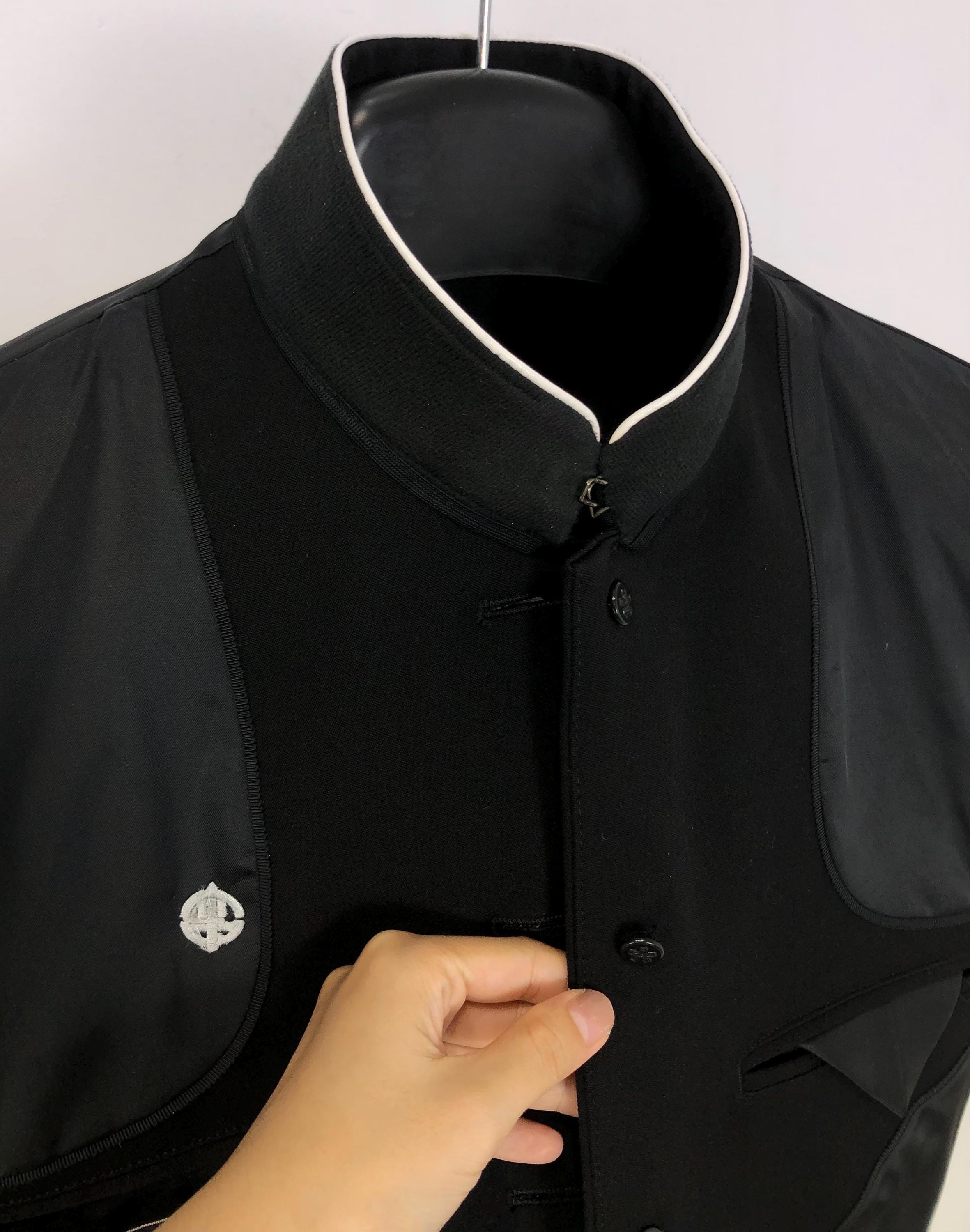 〔Vintage〕90s Black navy Simple suit デカ襟 Vintage〕90s Black navy Simple suit デカ襟
