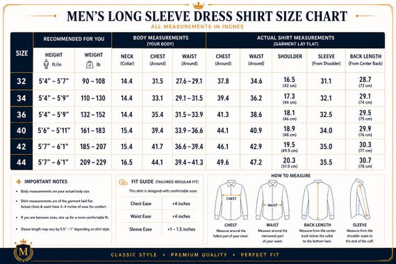 mens fitted dress shirt size chart Business Shirt Men's Slim Fit Long Sleeve Wrinkle Resistant V-Neck Dress Shirt
