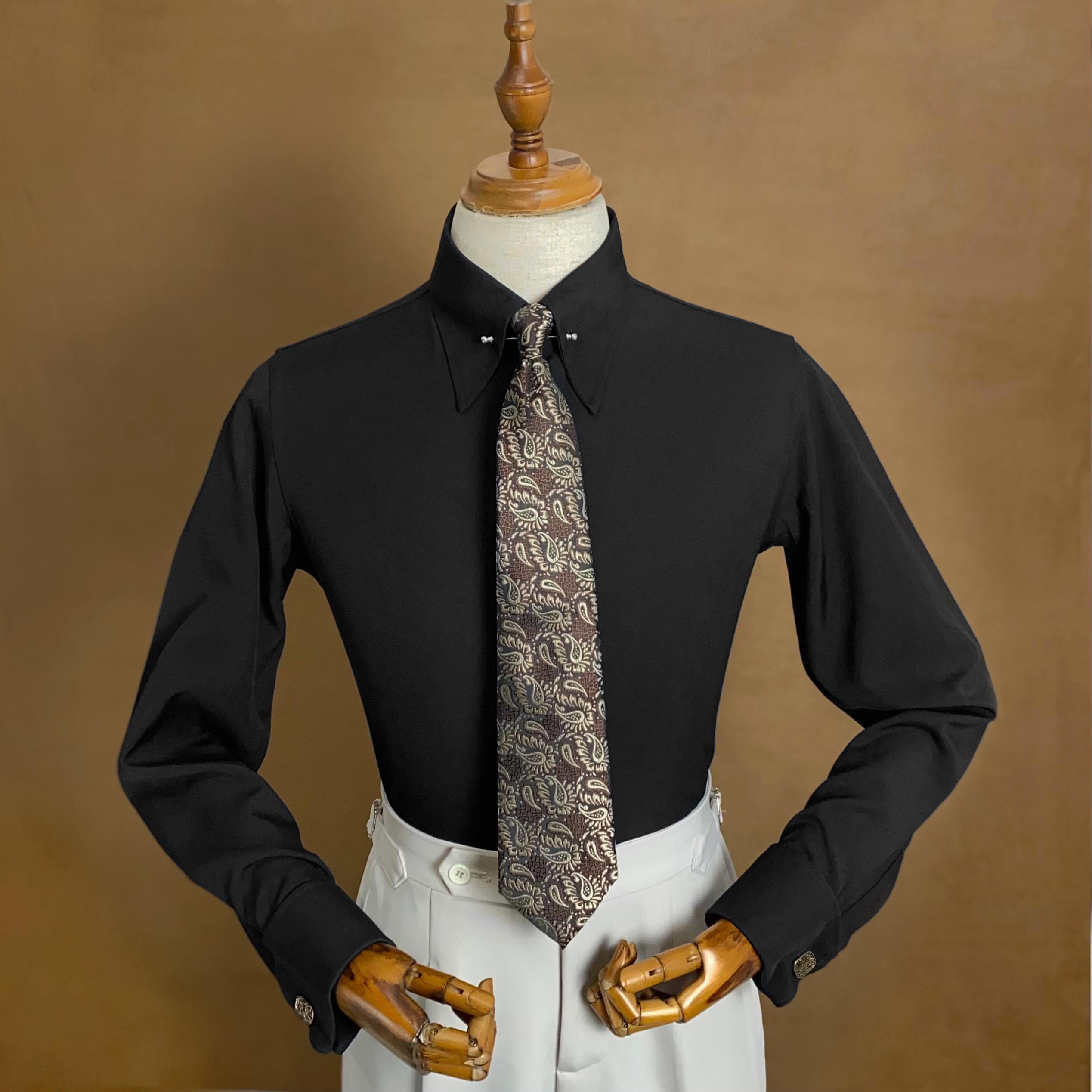 dress shirt with collar pin holes Pin Collar Shirt with Collar Bar  Hawkins & Shepherd