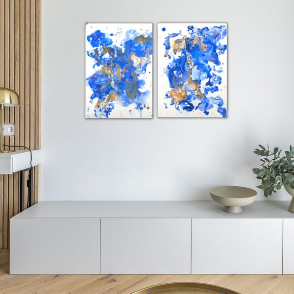 Painting Set "Day Nr.20", set of 2 paintings 2x(50x70 cm), Abstract Art Living Room Decor