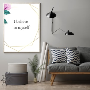 Artikel Poster Affirmationen  "I believe in myself", Affirmationen Selbstliebe Selbstwertgefühl tolle Geschenkidee