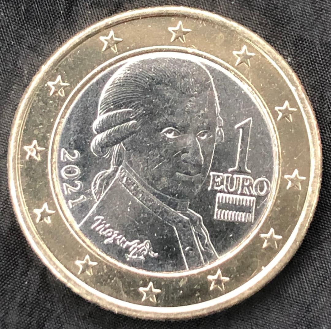 Pièce De 1 Euro Mozart 2002 Valeur Pièce 1 euro Autriche 2021 Wolfgang Amadeus Mozart - Etsy France