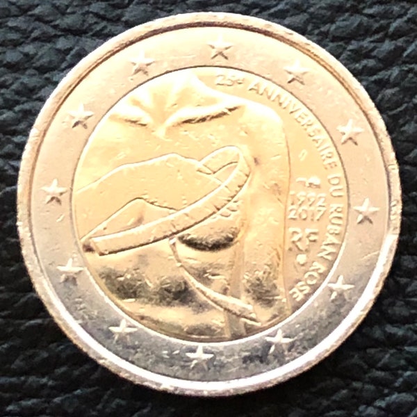 Münze 2 Euro Frankreich 2017 – 25-jähriges Jubiläum D du RUBAN ROSE