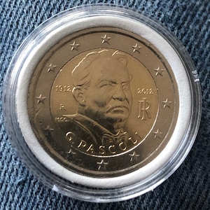2 euro coin Italy Italia 2012 - commemorative Giovanni Pascoli 1912-2012 - RARE