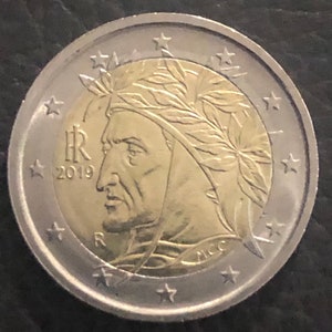2 euro coin Italy 2019 - Dante Alighieri - Rare