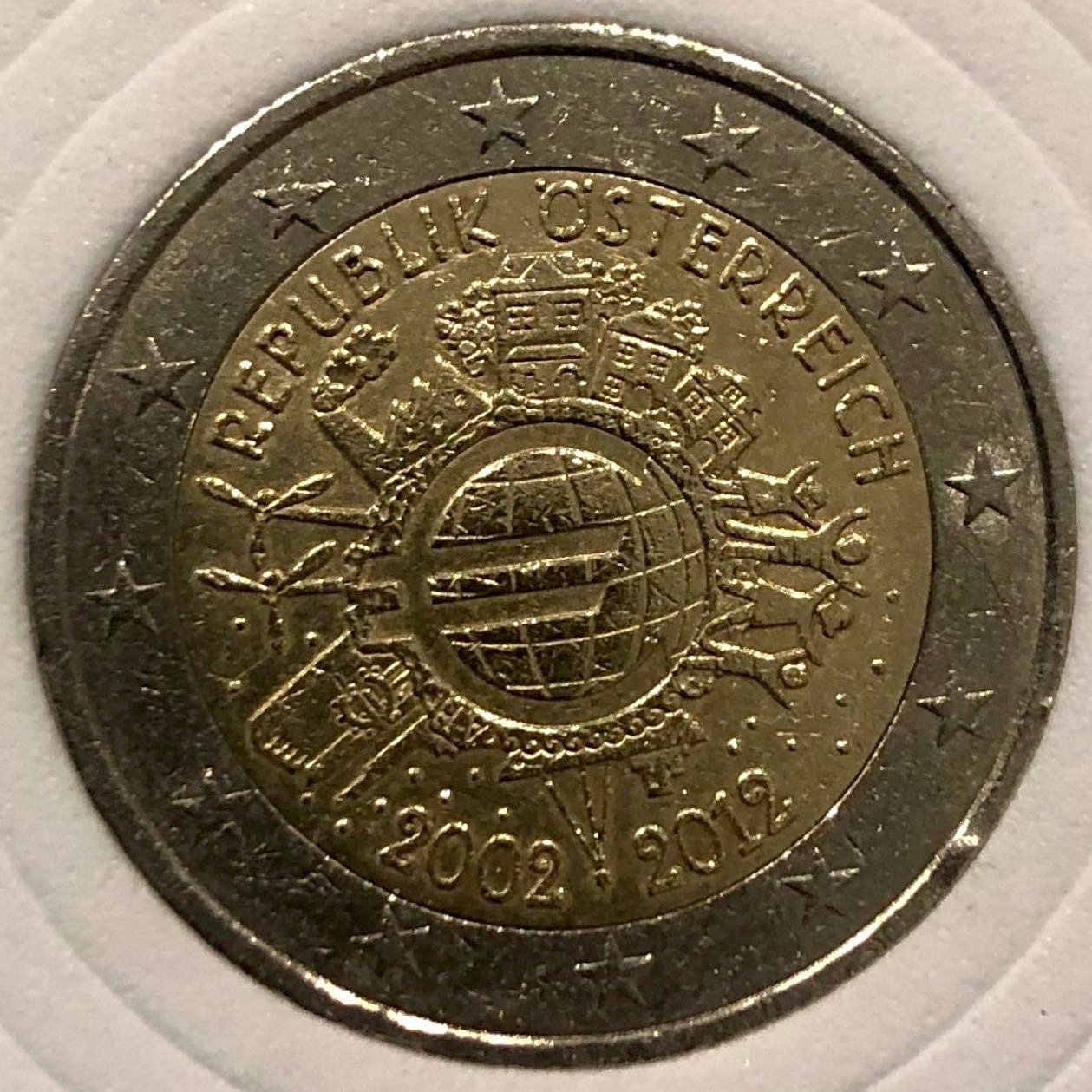 【 EURO発足時12か国の記念硬貨 】新品・未開封 コイン 2 ユーロ Republik Osterreich - オーストリア 2012