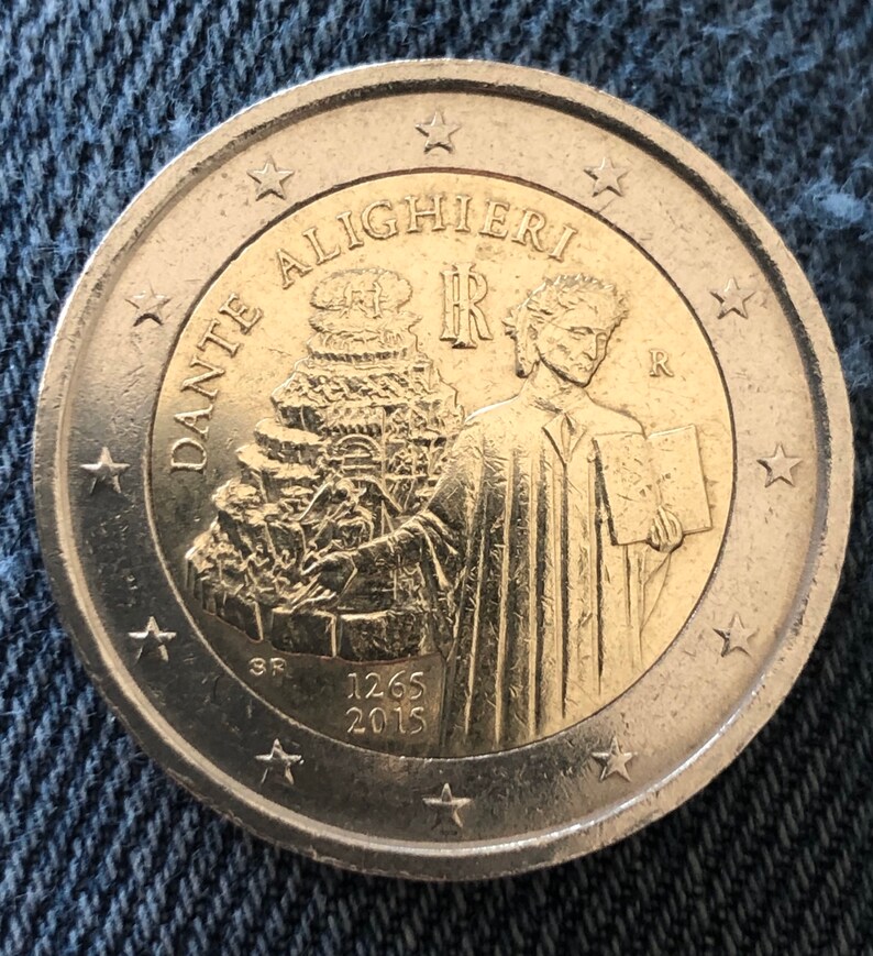 Coin 2 euro Italy 2015 Dante Alighieri 1265 2015 Etsy Coin 2 euro Italy 2015 Dante Alighieri 1265 2015 Etsy
