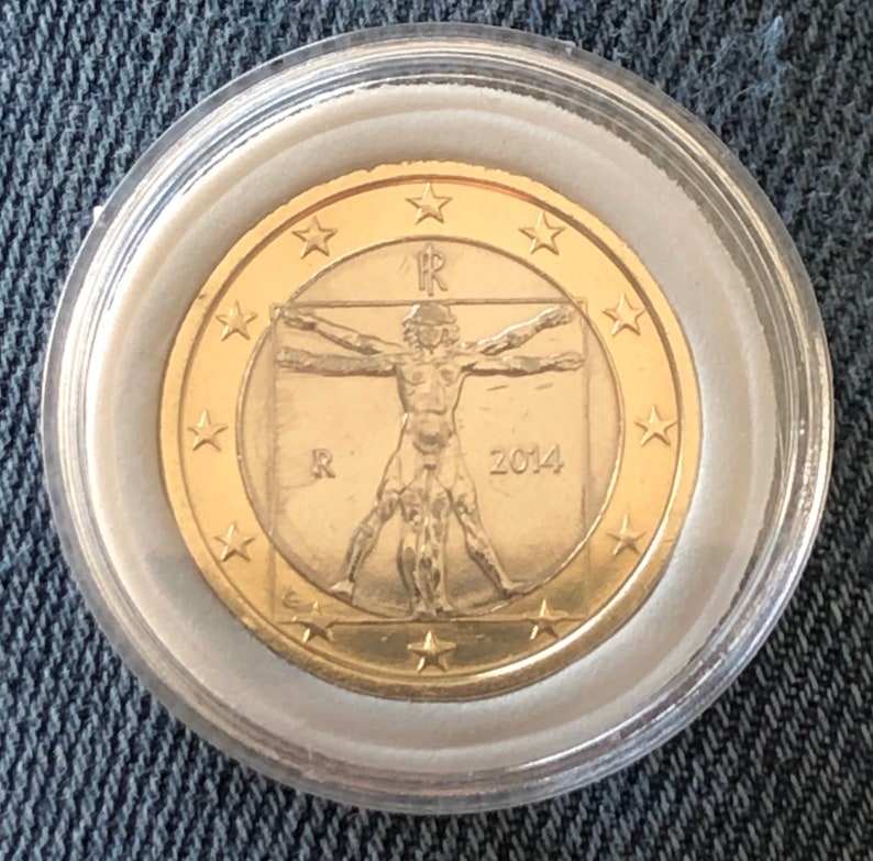Piece De 1 Euro Rare Leonard Vinci Coin 1 euro Italie 2014 Italie Leonardo Da Vinci | Etsy