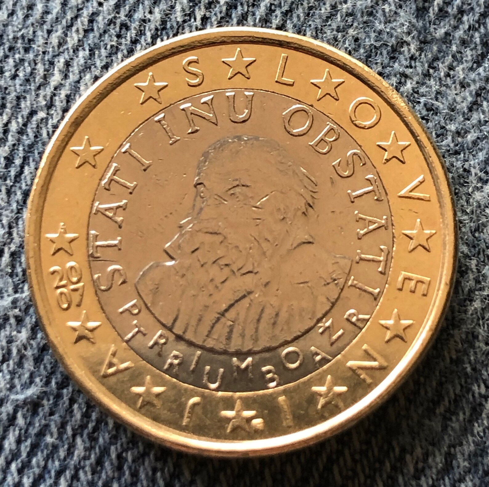 Coin 1 euro Slovenia 2007 Primoz