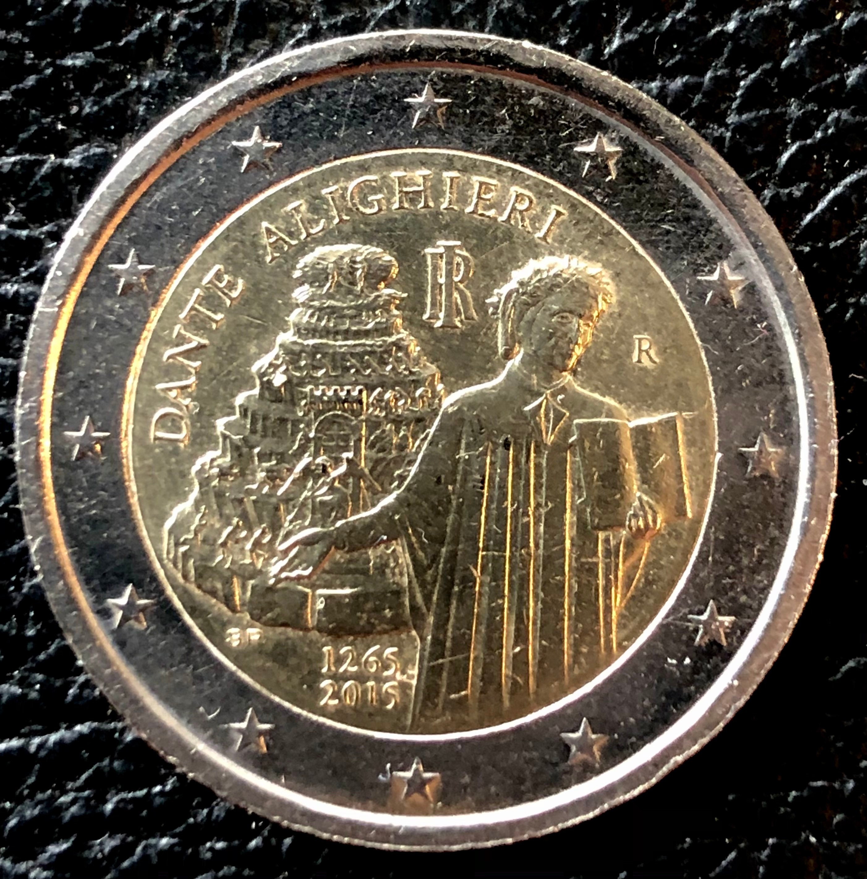 Piece 2 Euro Galileo Galilei Valeur Pièce 2 euros Italie Italie 2015 Commémorative Dante - Etsy France