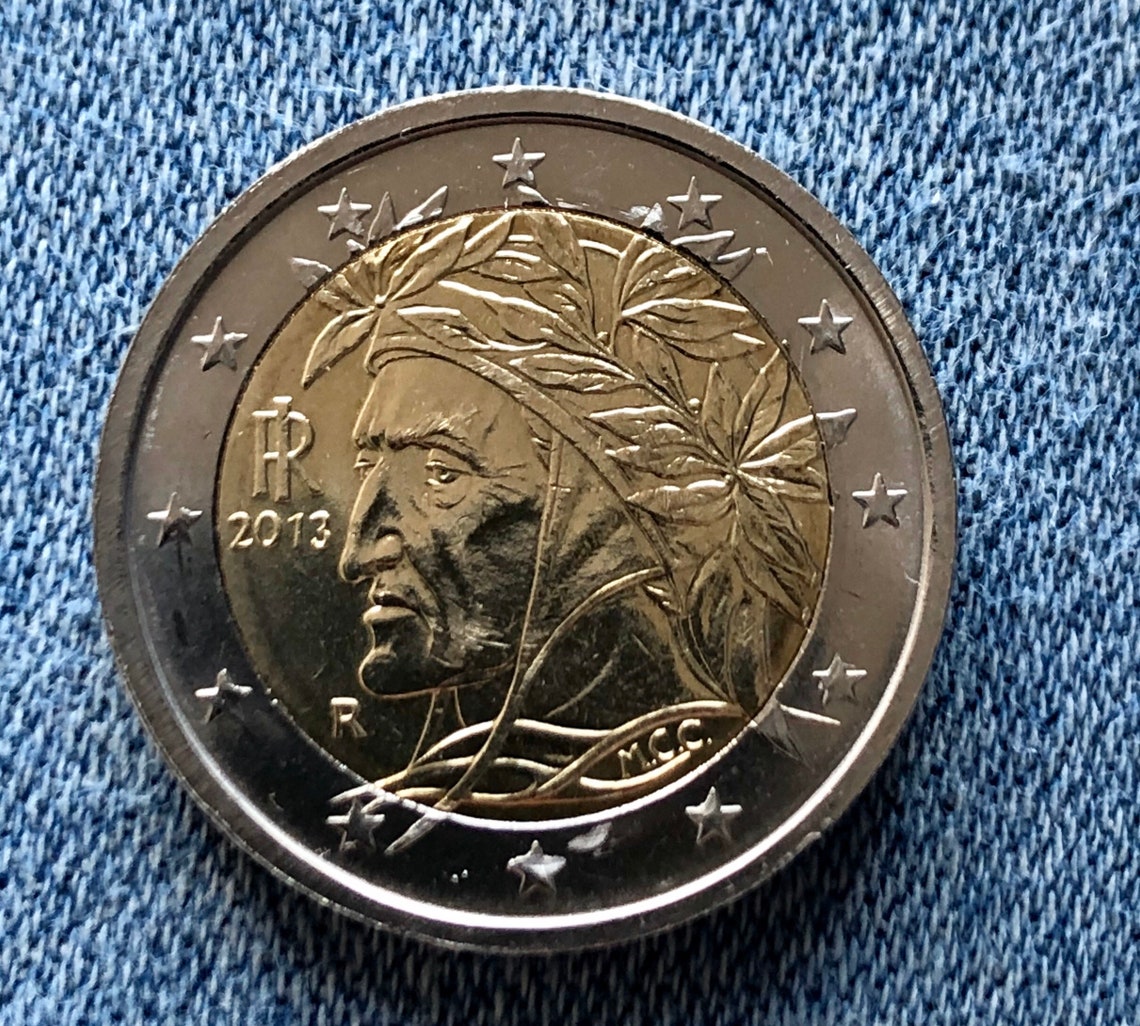 Pi ce 2 Euros Italie 2013 Dante Alighieri RARE Etsy France
