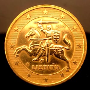 Coin 50 eurocent Lietuva Lithuania 2015 - Knight of Vytis Rare