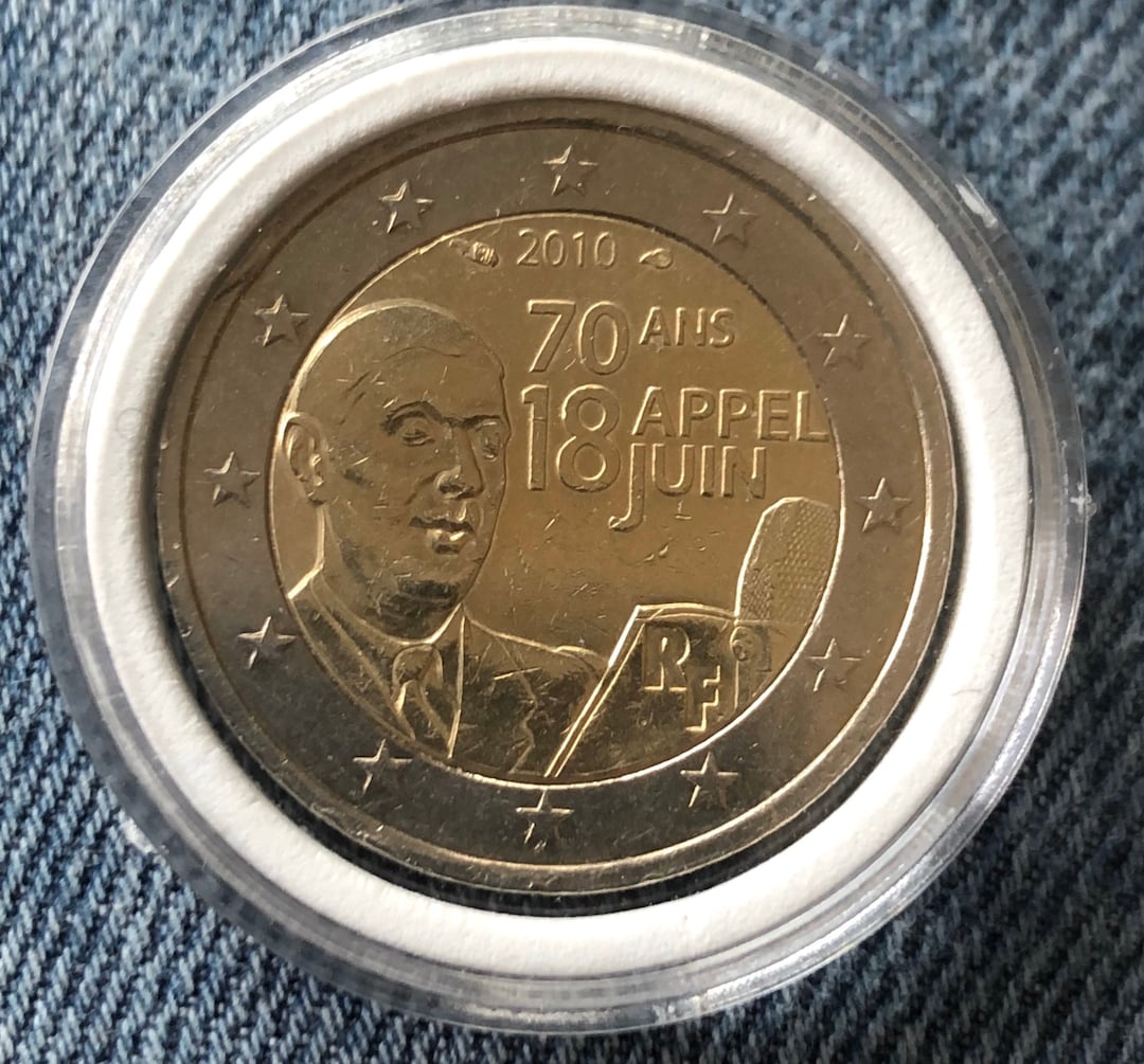Piece De 2 Euros Rare Nederland Valeur Coin 2 Euro Commemorative France 2010 70 and Appel 18 Juin - Etsy