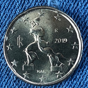 Coin 20 eurocent Italy 2019 (Unique forms of continuity in Boccioni space)
