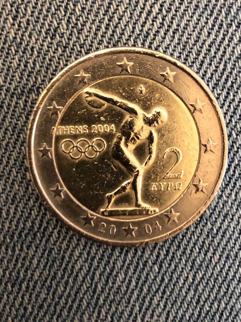 Coin 2 euro Greece Commemorative Olympic Games Athens 2004 Etsy