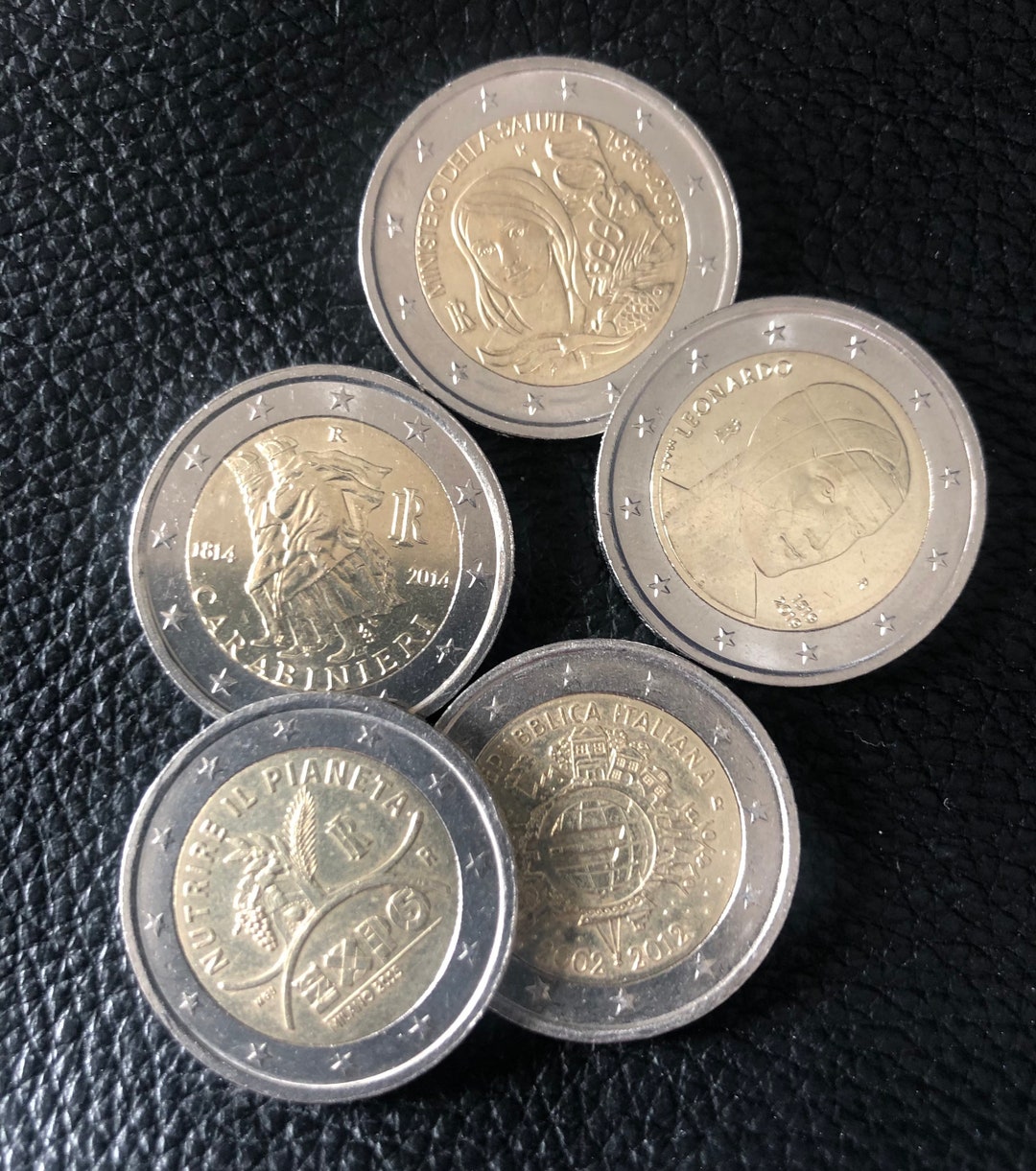5 monedas 2 euros Italia Conmemorativo RARE 20122014201520182019 Etsy España