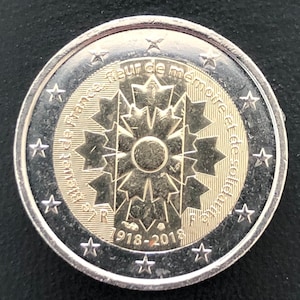 Coin 2 Euro France Republic 2018 - commemorative - Firdaliso Flower of Memory - I World War