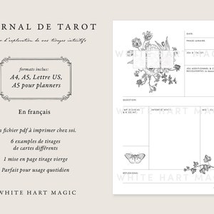 FRANÇAIS - Fichier Digital - Journal de Tarot en FRANÇAIS - A4 + Lettre US + A5 + A5 プランナー - Fichier pdf à télécharger et imprimer