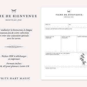 FRANÇAIS - Fichier デジタル - Fiche Nouveau Jeu de Tarot à imprimer - A4、A5、A5 プランナー + Lettre US - fichier PDF を瞬時にダウンロード