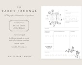 Tarot Journal Printable - Digital tarot diary - Vintage botanical edition - A4 + Letter + A5 Binder + iPad - Downloadable printable PDF