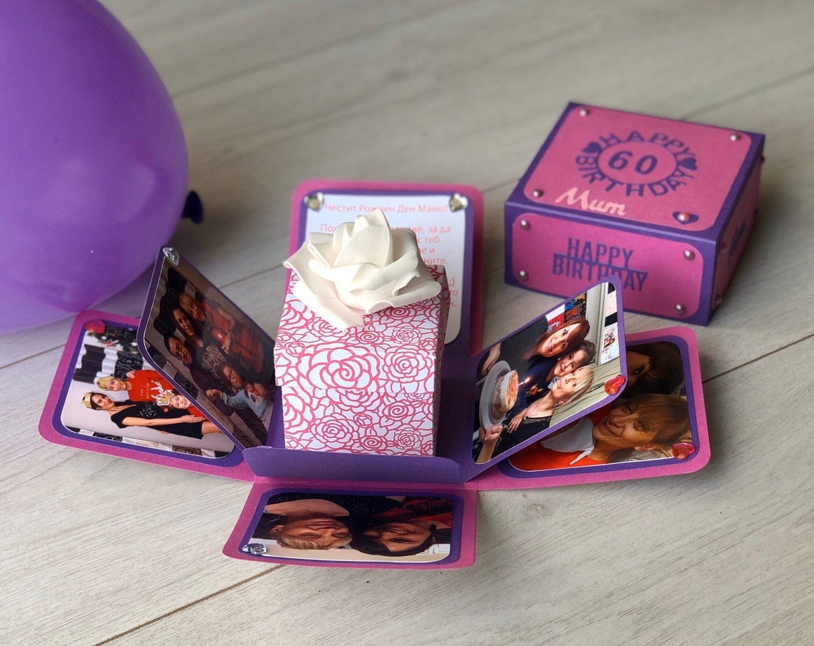 Happy Birthday photo box card/gift with chocolates Etsy