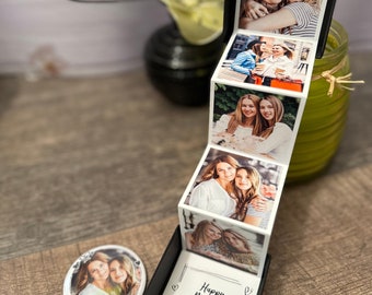 Personalised Mum or Nanna photo pull up gift box with mirror for Mum or Garndma’s for Mother’s Day, birthday, Christmas or just because