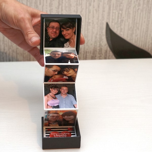 Personalised Photo Pull Up Keepsake Gift: Love You,  Anniversary, Birthday, Christmas, Valentines Day