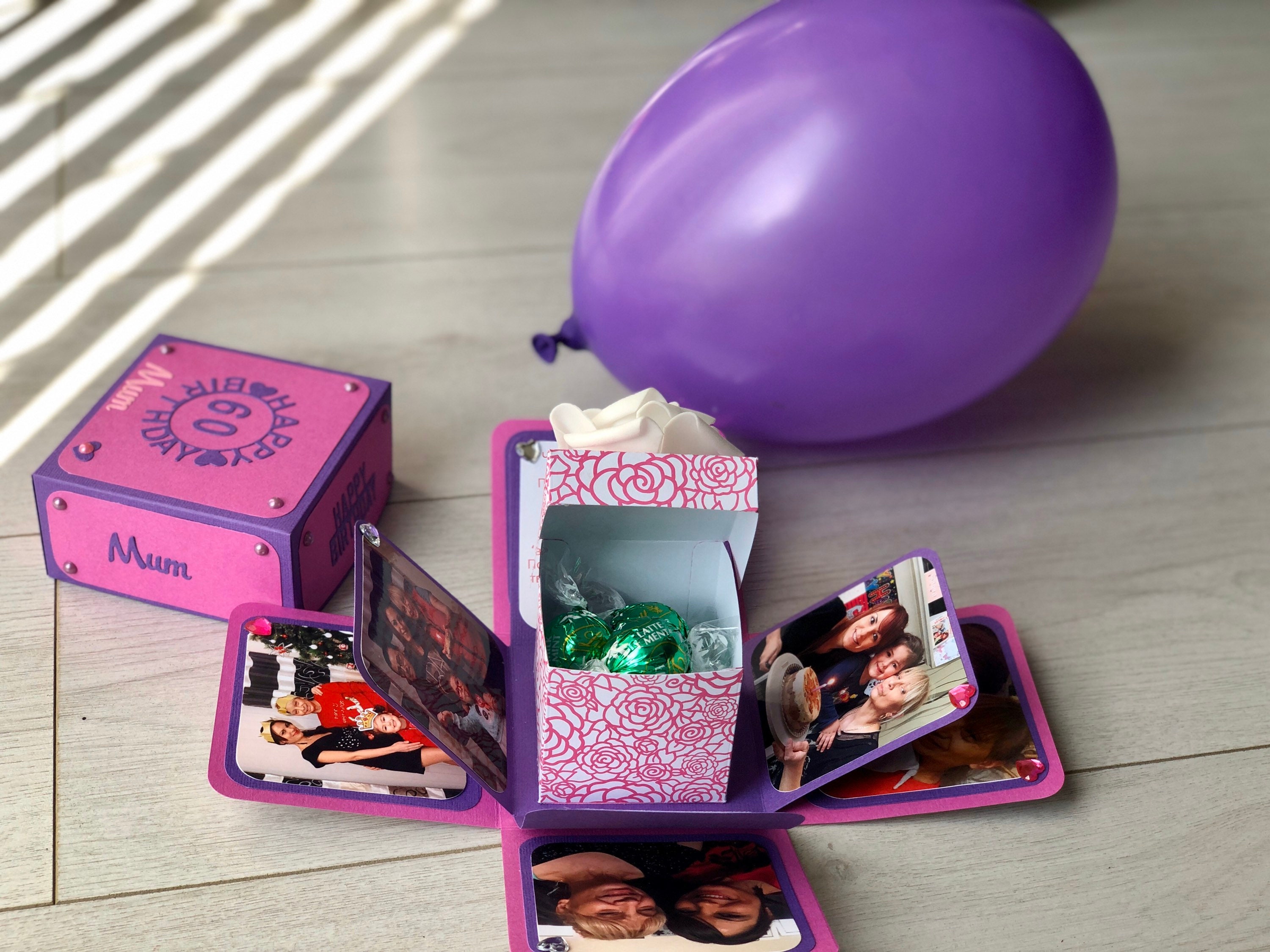 Happy Birthday photo box card/gift with chocolates Etsy