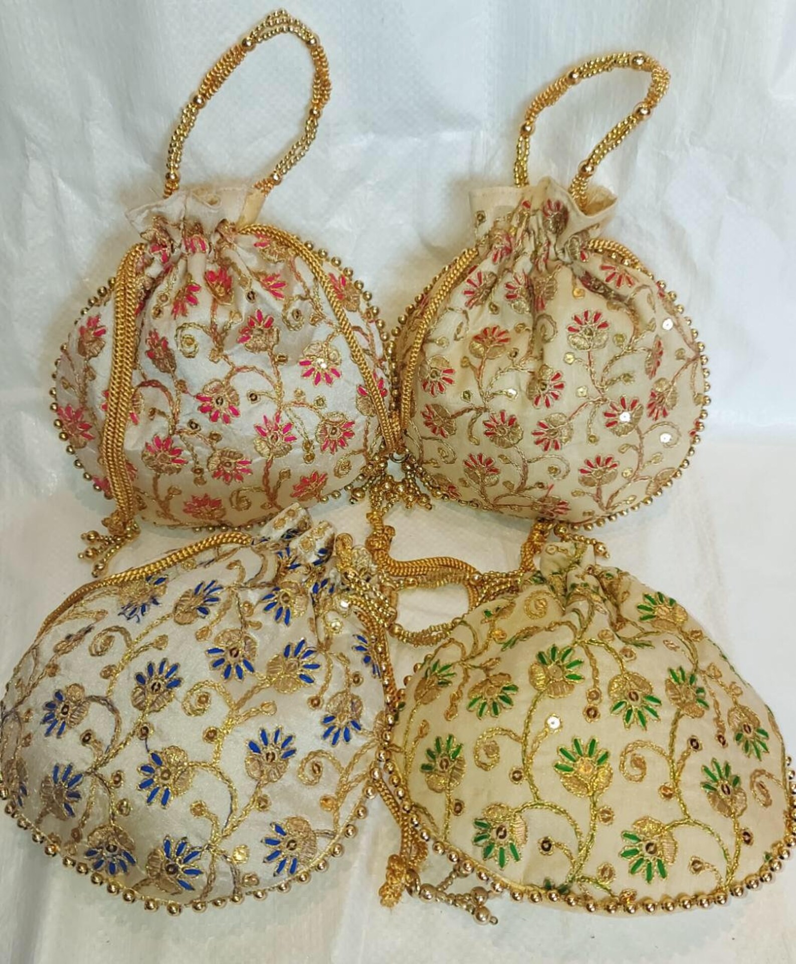 100 Pcs Indian Handmade Pouch Bags Potli Purse Bag For Gift Etsy