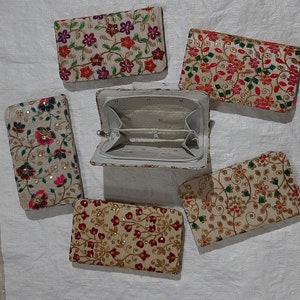 Lote de 20 bolsos de mano bordados a mano de la India, bolsa de mano, bolso de mano, regalo de boda para novia, bolsos a juego, bolsas de regalo de devolución, bolso de mujer