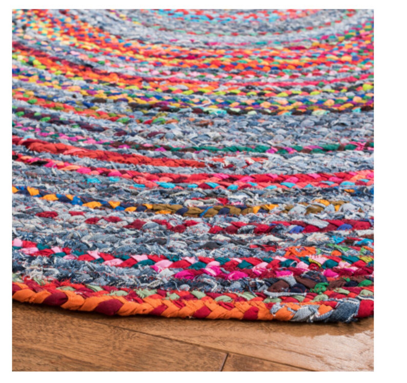 Denim Braided Rag Rugs Hand Braided Denim Round Area Rugs 5x5 Etsy