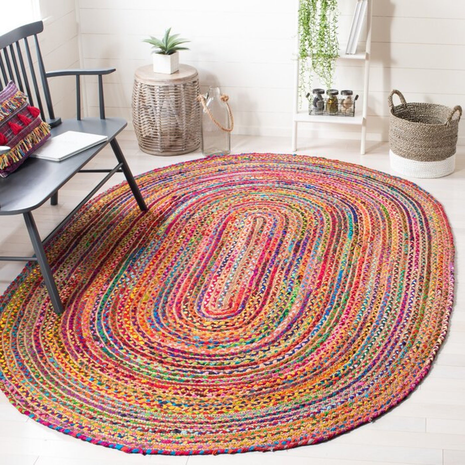 Jute Rug Rag 3x5' Feet Rugs Indian Braided Jute Rug Rag Etsy