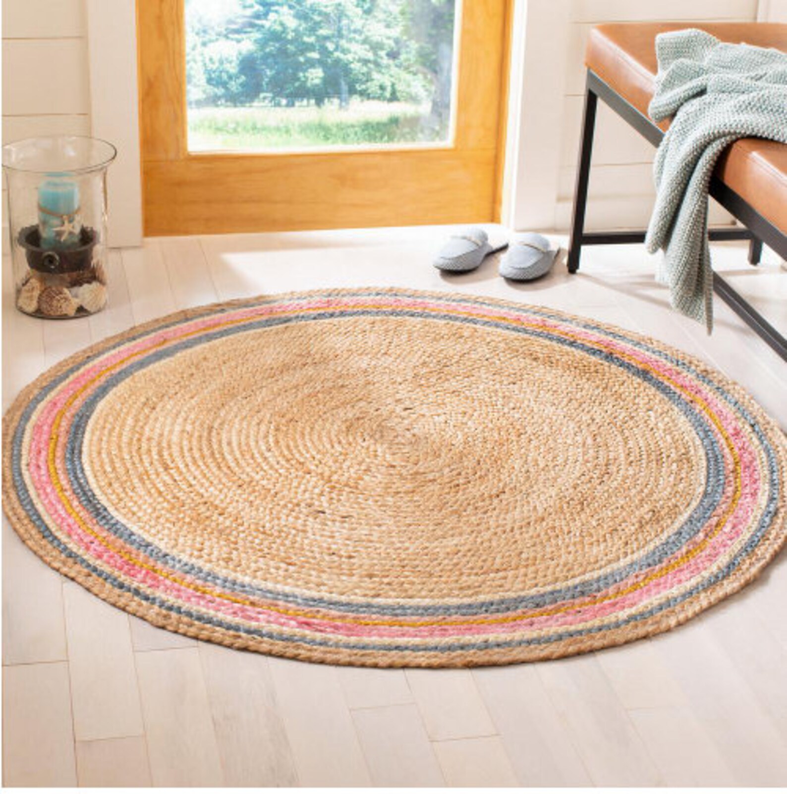 Braided Bohemian decor Indian Jute Round rug home decor rug Etsy