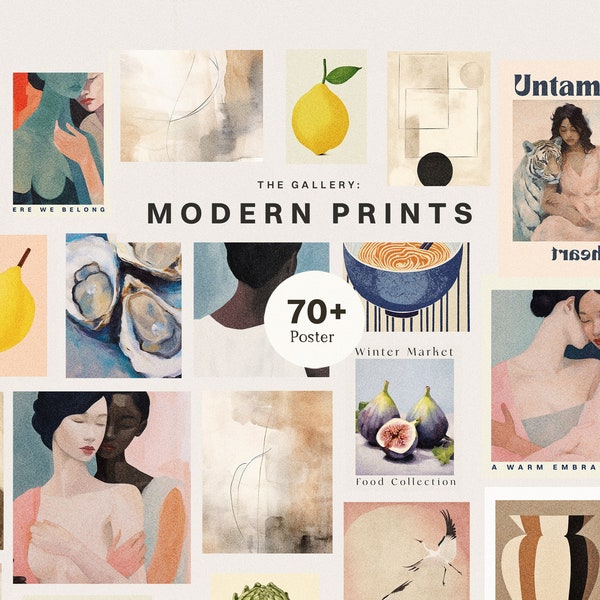 Eclectic Prints - Gallery Wall Kit - Modern Maximalist Poster Gallery - Poster Bundle Commercial Use - Mid Century Modern Prints